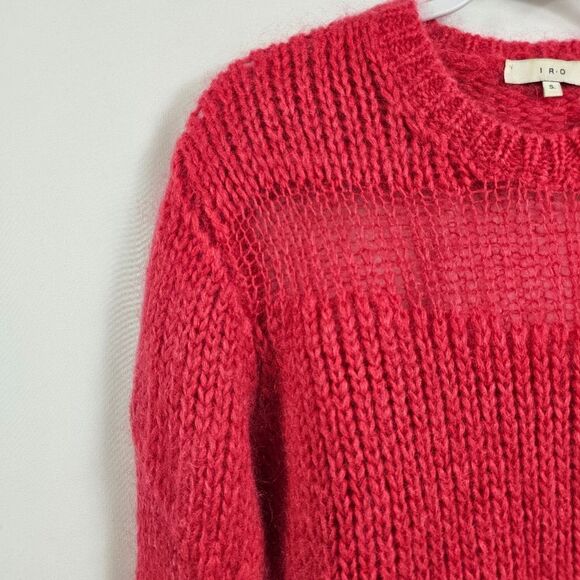 IRO Sylvana Open Knit Sweater in Hot Pink - Size S - Picture 3 of 9